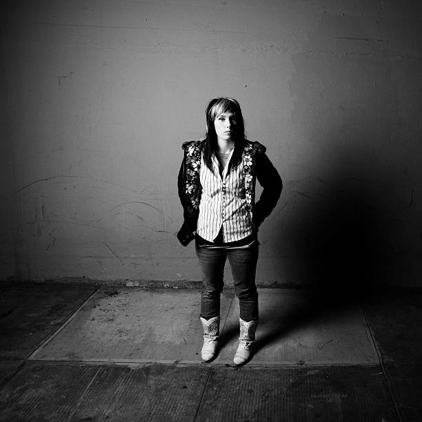 istock Young Indie Girl In Black and White. 89943794