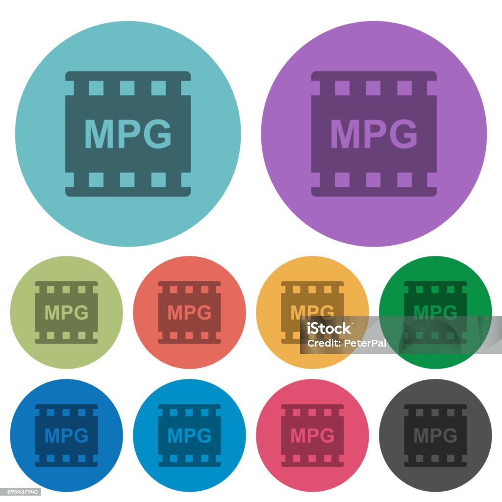 MPG movie format color darker flat icons - Royalty-free Amarelo arte vetorial