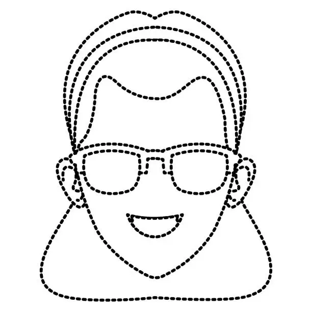 Vector illustration of Woman face with sunglasses