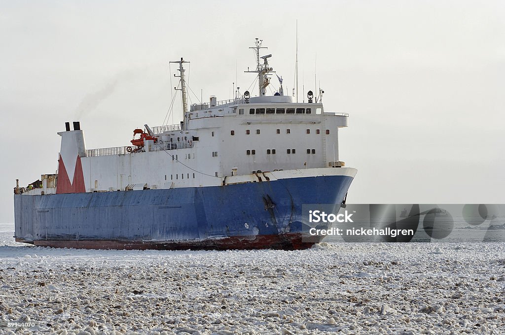 Cargo ship Cargo ship entering harbour Finland Stock Photo
