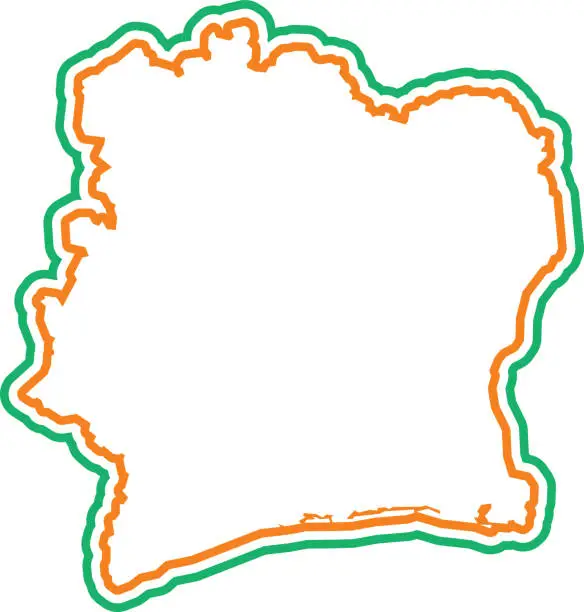 Vector illustration of Côte d'lvoire Outline