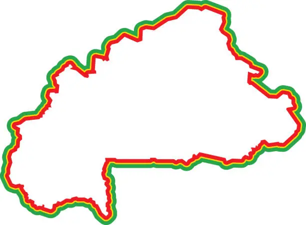 Vector illustration of Burkina Faso Outline