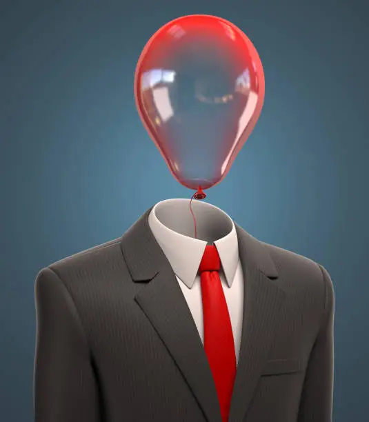 Photo of Businessman with the balloon head 3d illustration