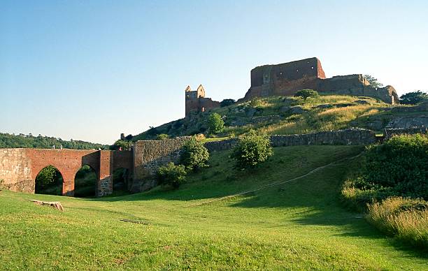 hammershus замок - hammershus bornholm island denmark island стоковые фото и изображения