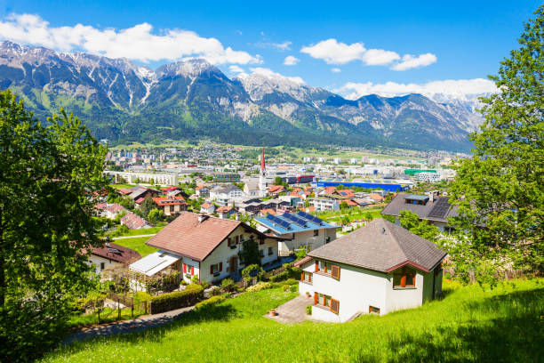 인스브루크 공중 파노라마 보기 - north tirol 뉴스 사진 이미지