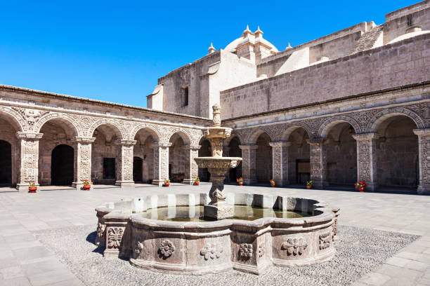 Church of Compania Jesuit Church of the Company of Jesus (Iglesia de la Compania) in Arequipa, Peru arequipa province stock pictures, royalty-free photos & images