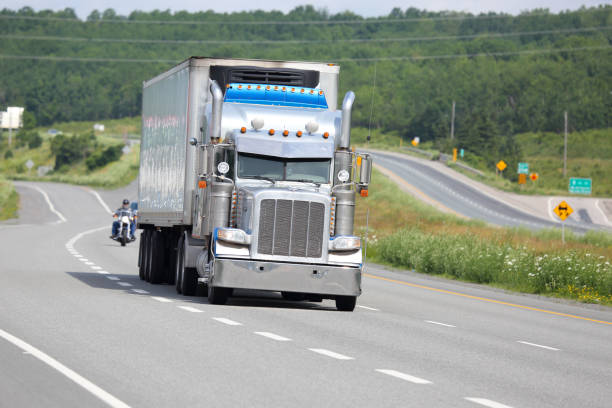 istock Semi-truck on a highway 899467960