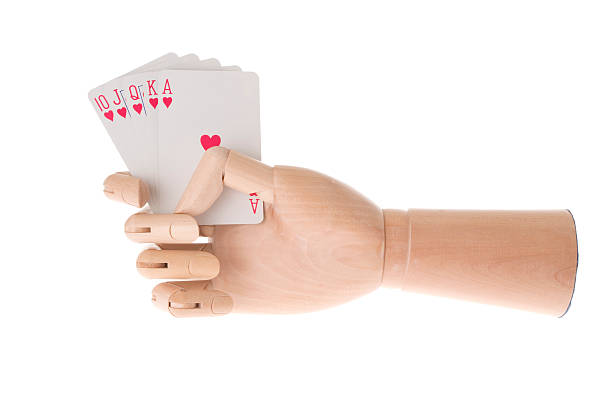 Poker, Royal Flush, Hearts. stock photo