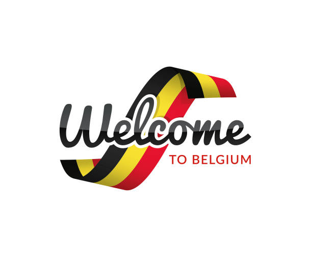 welcome to belgium flag, welcome, ribbon, country, vector Vegas Sign stock illustrations