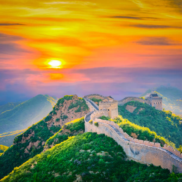 la gran muralla china. - badaling fotografías e imágenes de stock