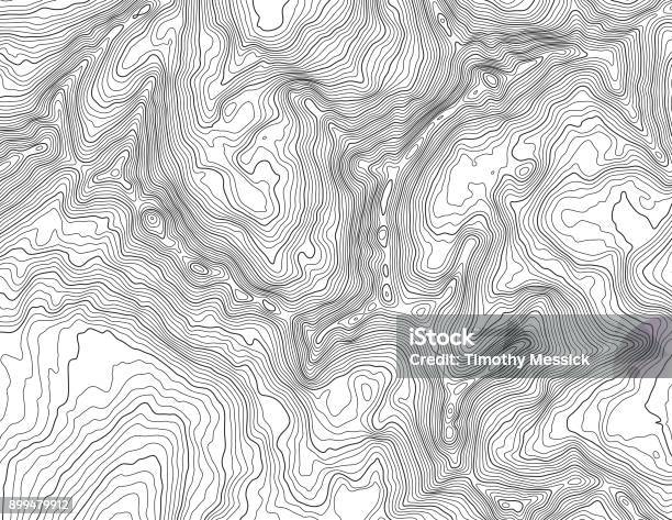 Topographic Map In Mountainous Terrain Stock Illustration - Download Image Now - Topographic Map, Topography, Contour Line