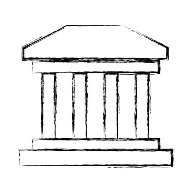 греческий символ здания - column pedestal greek culture washington dc stock illustrations