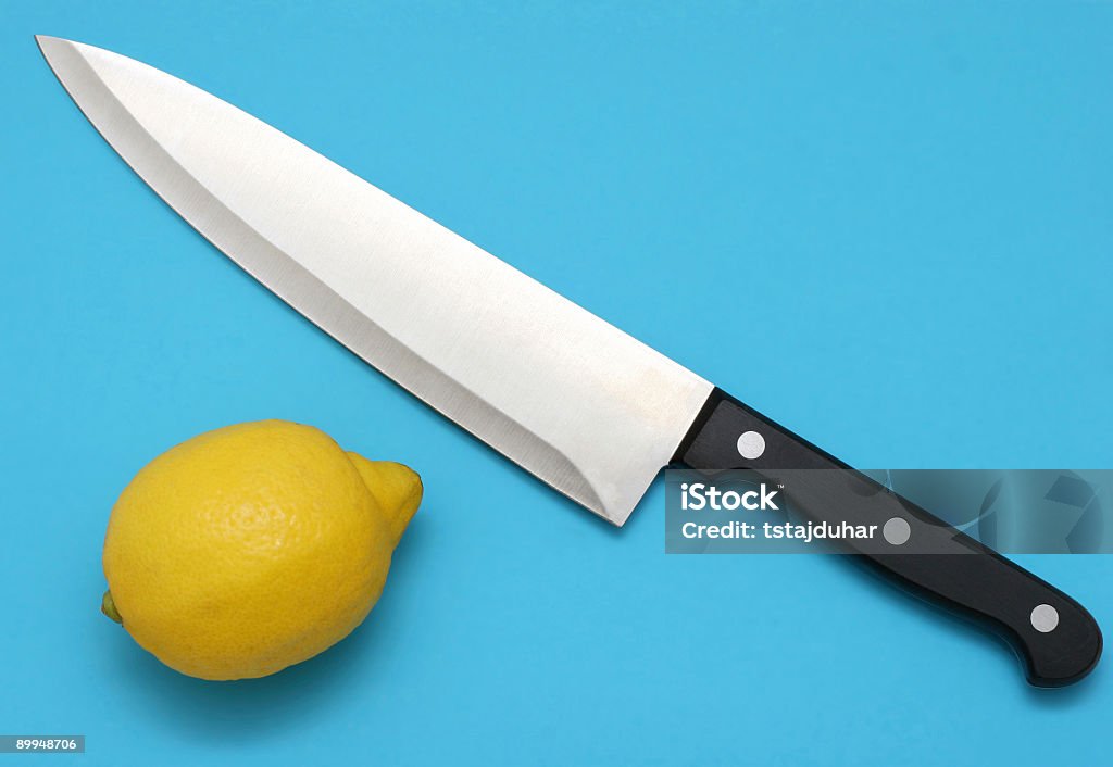 칼 및 레몬색 - 로열티 프리 0명 스톡 사진