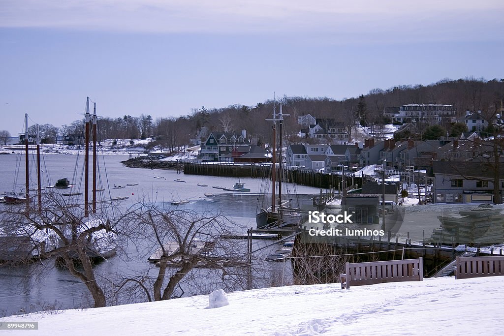 Camden Harbor w zimie 1 - Zbiór zdjęć royalty-free (Camden - Stan Maine)