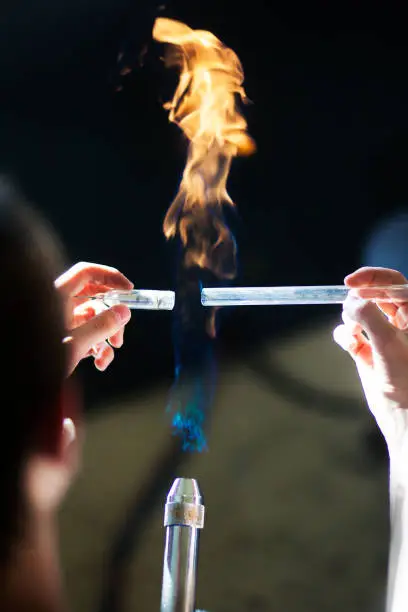 Photo of Hydrogen flame in the lab