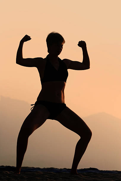 istock Athletic woman  at sunset 89950446