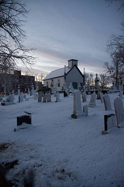 Halifax cemetery at night stock photo
