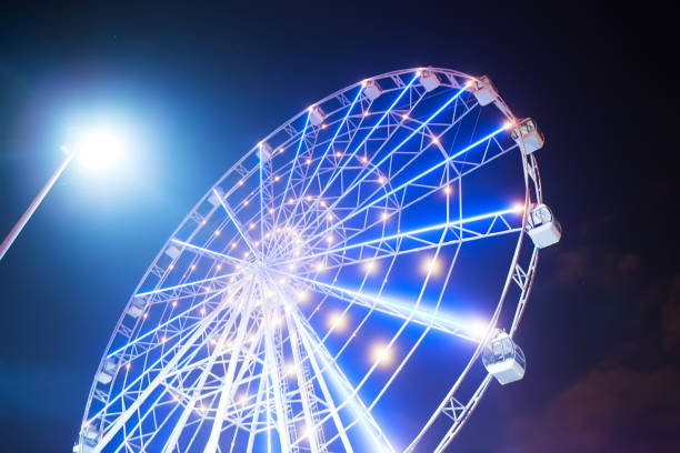 istock Carnival ride showing a spinning ferris wheel in action 899506796