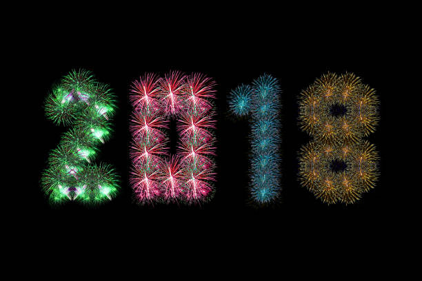 istock Colorful fireworks arranged as year 2018 899515046