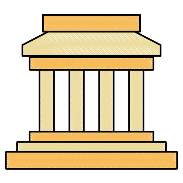 ギリシャの建物のシンボル - column pedestal greek culture washington dc点のイラスト素材／クリップアート素材／マンガ素材／アイコン素材