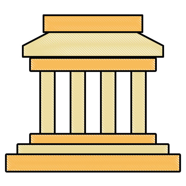греческий символ здания - pedestal column greek culture washington dc stock illustrations
