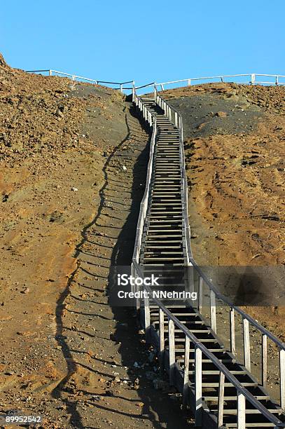 Stairway Up Mountain Galapagos Islands Stock Photo - Download Image Now - Bartolome Island, Boardwalk, Color Image