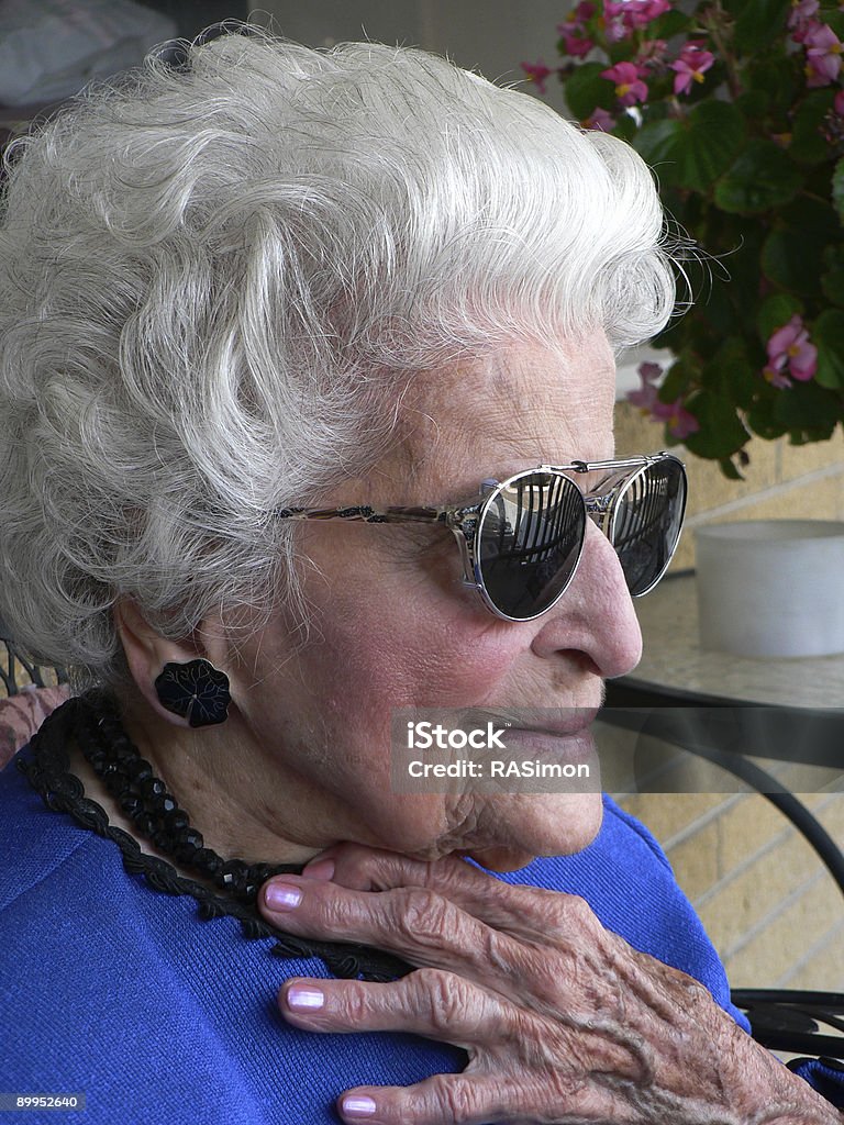 Granny In sunglasses  Adults Only Stock Photo
