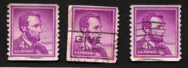 tampon américain vintage, mille petits détails. - president postage stamp profile usa photos et images de collection