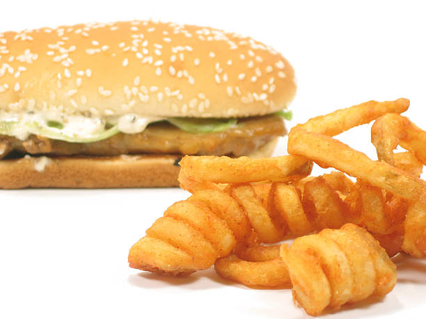 istock Twister fries and grilled chicken burger 89953270