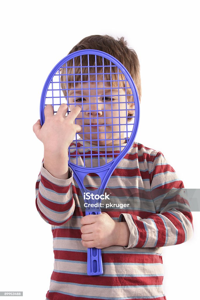 Little jugador de tenis - Foto de stock de Actividades recreativas libre de derechos