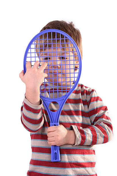 pequeno jogador de ténis - tennis teenager little boys playing imagens e fotografias de stock