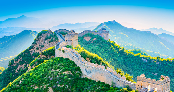 Great Wall Of China at Sunny Day, China.