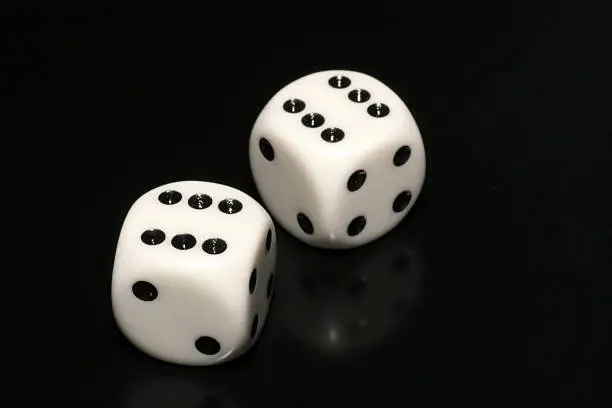 Photo of Dice, isolated on black