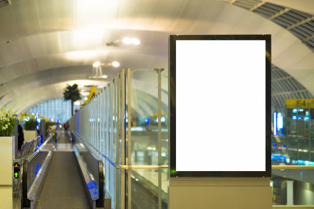 istock blank advertising billboard at airport. 899541270