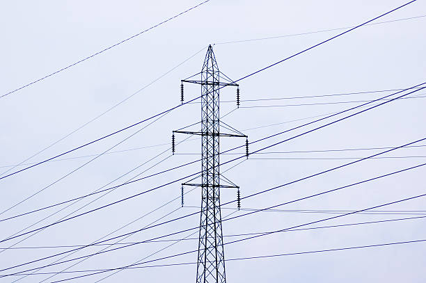 Power lines stock photo