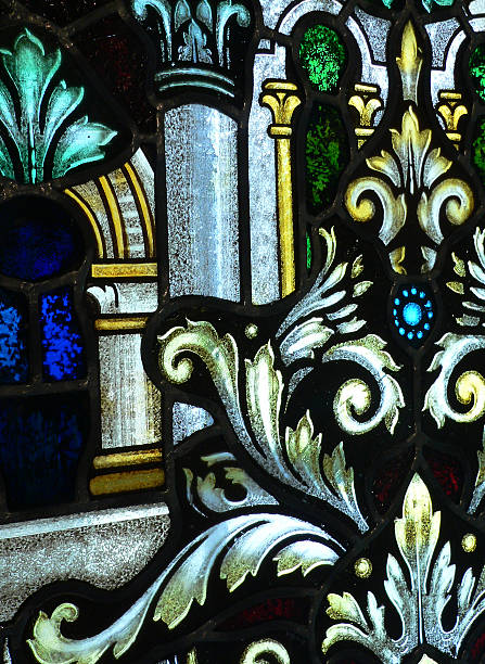 istock Antique stained glass window 89954588