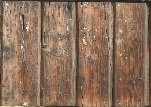 Weathered wood on buildings in detail