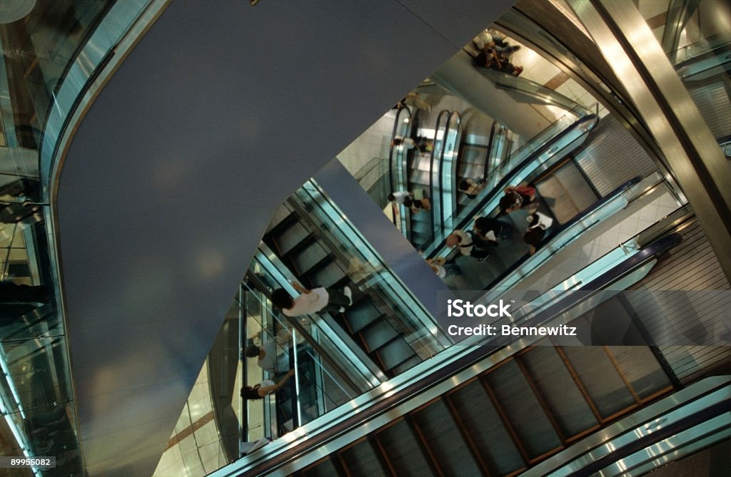 Escalator labyrinth  Department Store Stock Photo