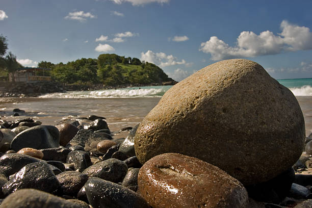 Beach rock stock photo