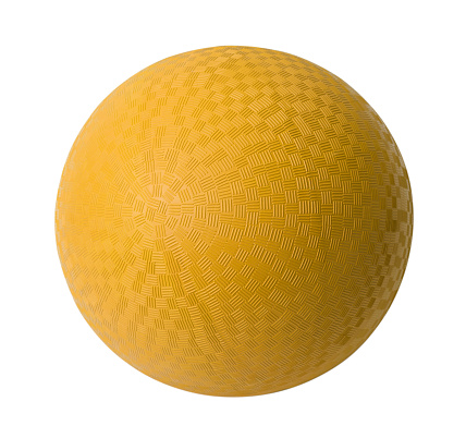 Yellow Rubber Ball Isolated on White Background.