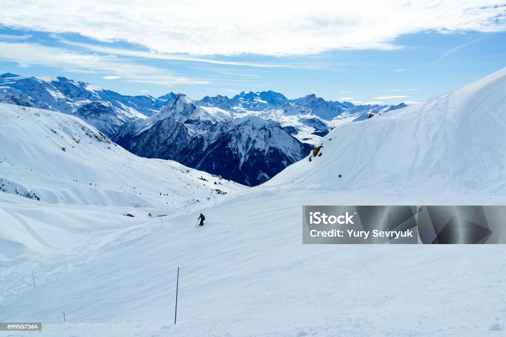 View of mountain tops. Alpine climate Stock Photo