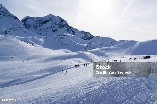 View Of Mountain Tops Stock Photo - Download Image Now - Alpine climate, Blue, Day