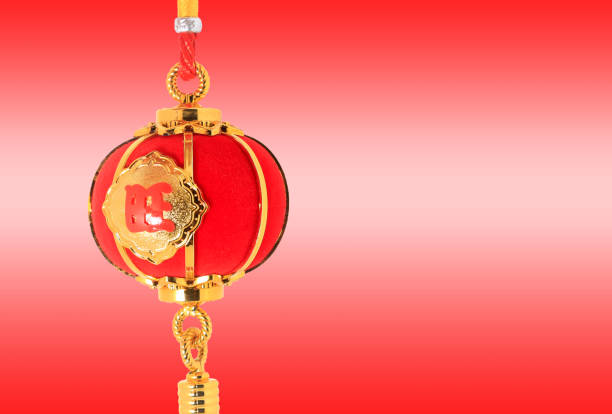 A red lantern against the blue sky