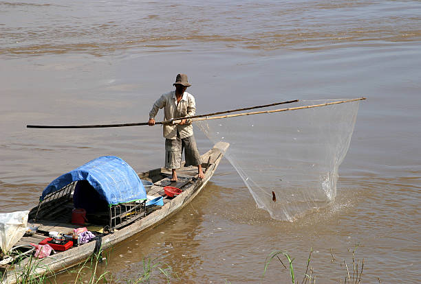 Lone Fisherman stock photo