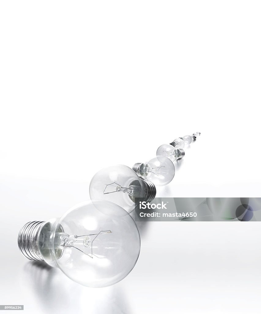 Fileira de lâmpadas-tudo em foco - Foto de stock de Infinito royalty-free