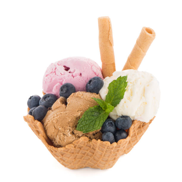 istock Ice cream scoops in wafer bowl 899569844
