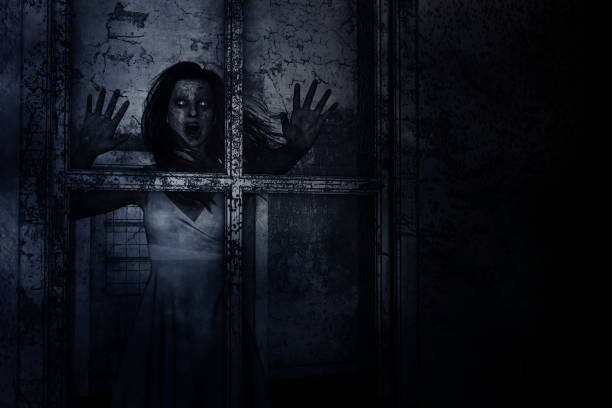 istock Ghost woman in haunted house 899573632