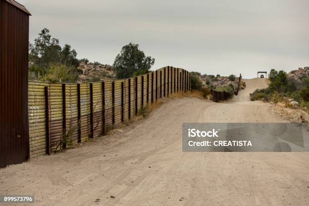 United States Border Wall With Mexico Stock Photo - Download Image Now - International Border Barrier, Mexico, USA