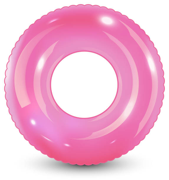 ilustrações de stock, clip art, desenhos animados e ícones de swim ring. inflatable rubber toy. realistic summertime illustration. summer vacation or trip safety item. top view swiming circle for ocean, sea, pool. - swim ring