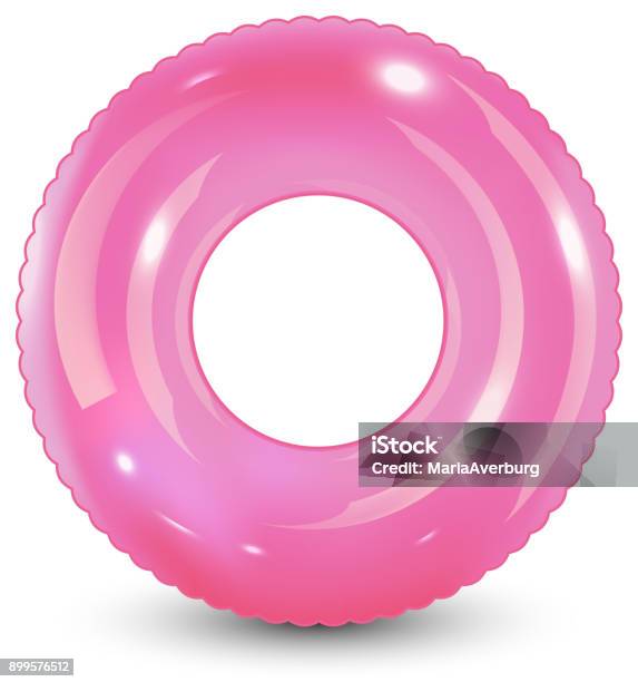 Swim Ring Inflatable Rubber Toy Realistic Summertime Illustration Summer Vacation Or Trip Safety Item Top View Swiming Circle For Ocean Sea Pool Stock Illustration - Download Image Now